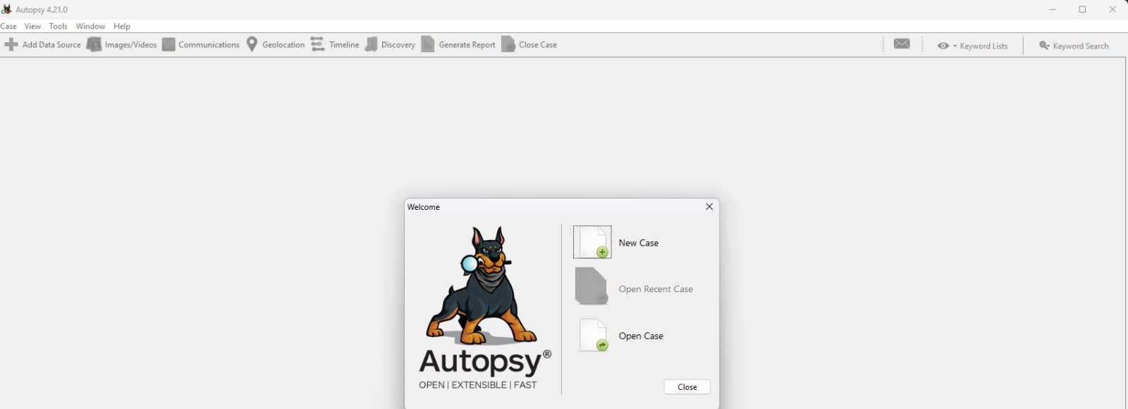 Autopsy Tool Interface - Step 1