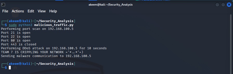 DDoS Attack Simulation Step 1